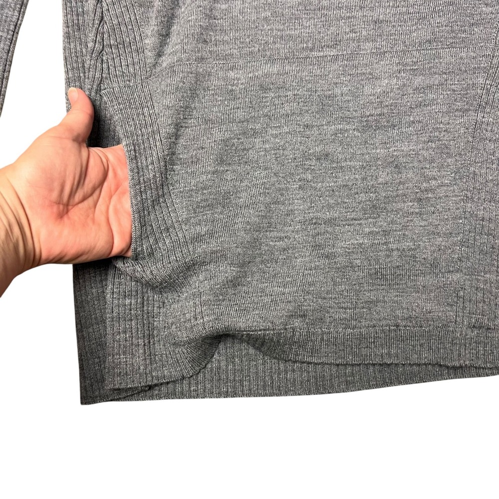 Lululemon Sweat and Savasana Sweater Grey Turtleneck Wool Blend Pullover Pockets - Picture 3 of 9